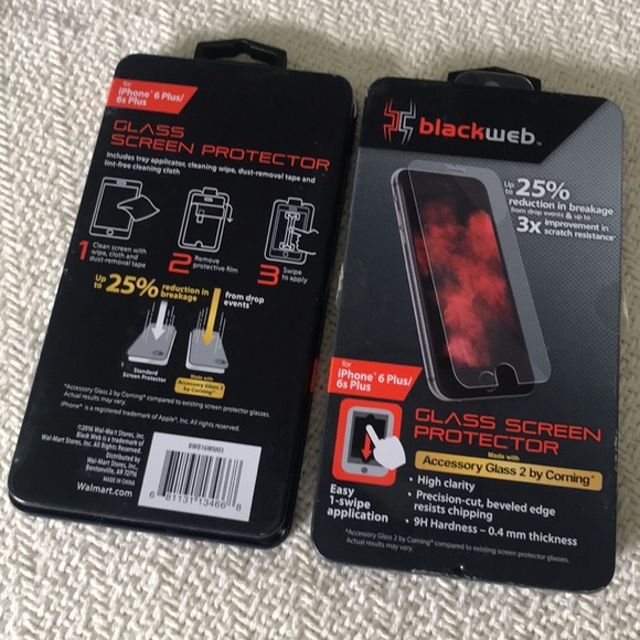 Black web iPhone 6 Plus/6s Plus screen protectors - Picture 2 of 4